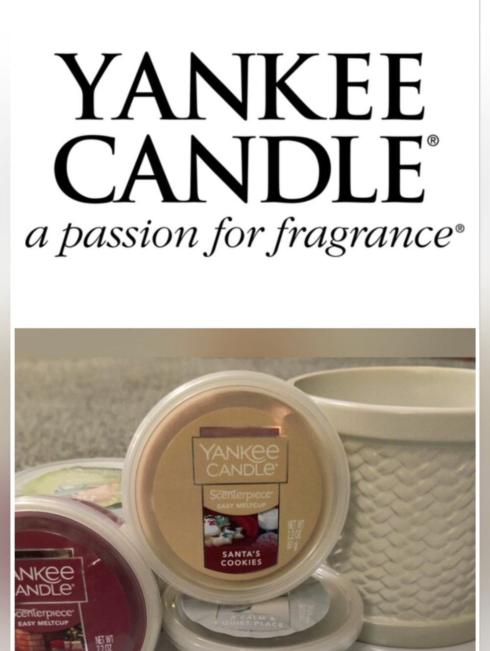 Yankee Candle Scenterpiece Easy MeltCup Warmer & 5 Assorted Meltcups